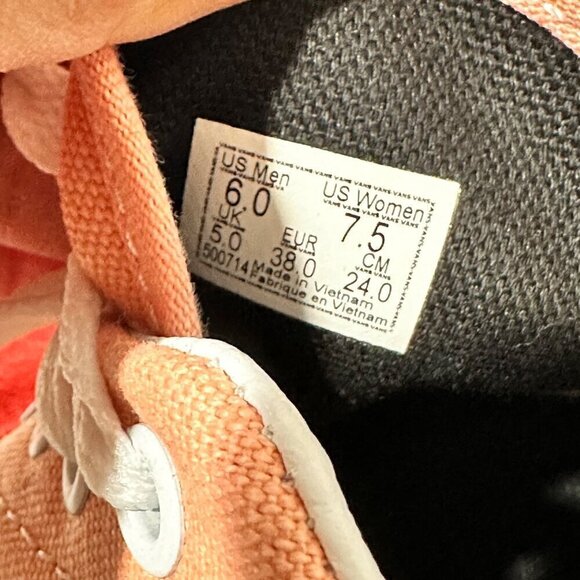 Vans Era Vintage Sport Poinsettia Salmon Men's Size 6 Women's 7.5 Medium - Picture 10 of 11